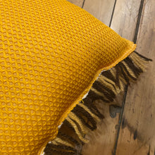 Load image into Gallery viewer, Brown &amp; Yellow Woven Pillow
