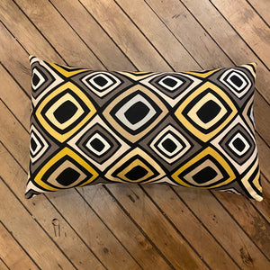 Yellow & Black Geometric Accent Pillow