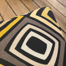 Load image into Gallery viewer, Yellow &amp; Black Geometric Accent Pillow
