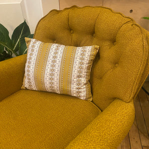 Vintage Gold Arm Chair & Ottoman