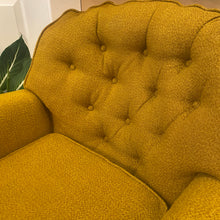 Load image into Gallery viewer, Vintage Gold Arm Chair &amp; Ottoman
