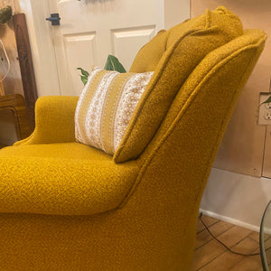 Vintage Gold Arm Chair & Ottoman