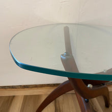 Load image into Gallery viewer, Modern Walnut &amp; Glass Side Table
