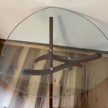 Load image into Gallery viewer, Modern Walnut &amp; Glass Side Table

