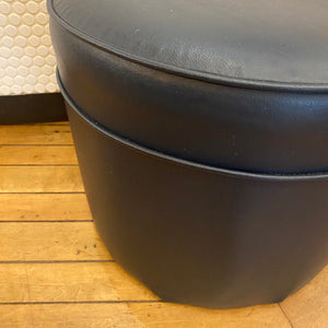 Navy Blue Vinyl Hassock