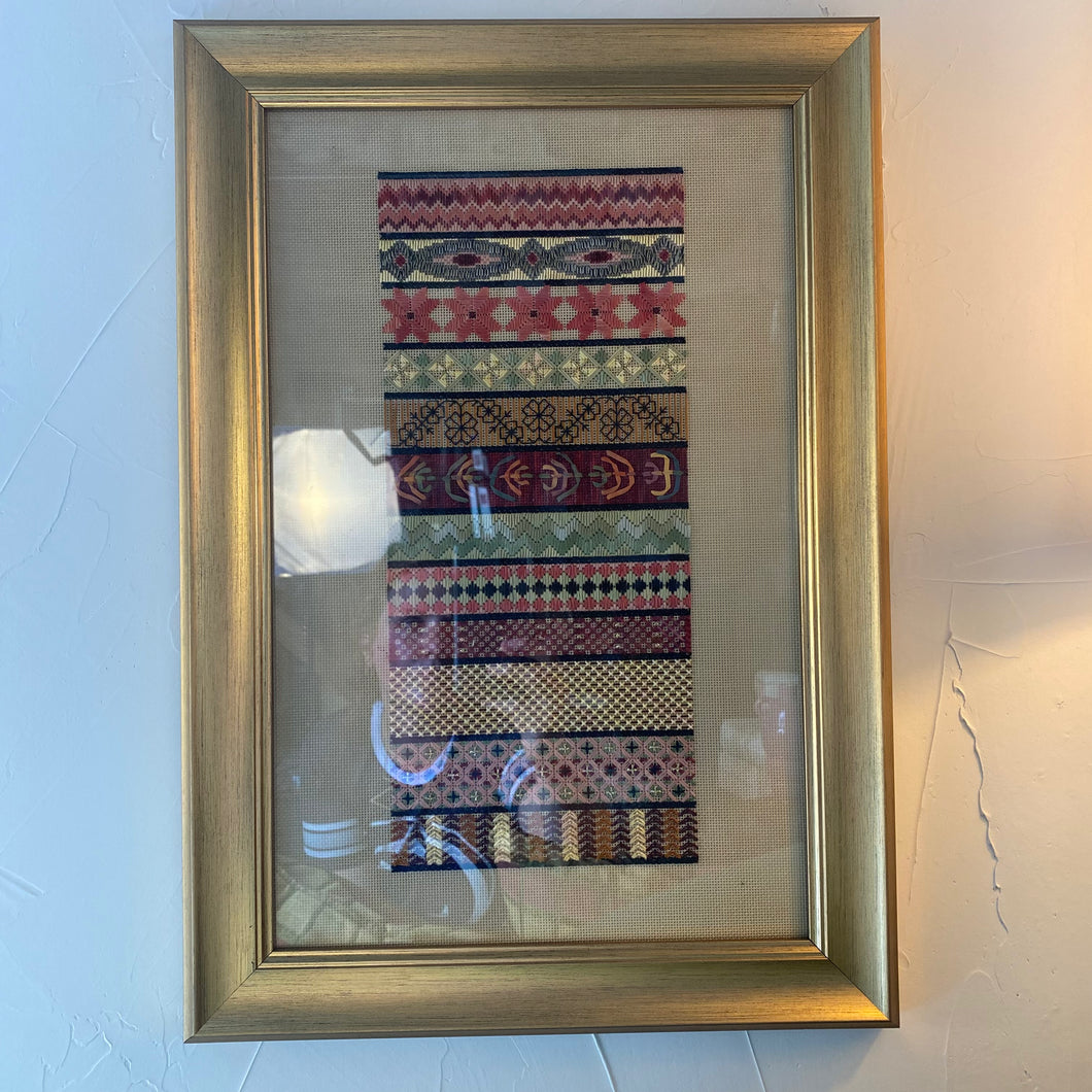 Framed Vintage Embroidery Art