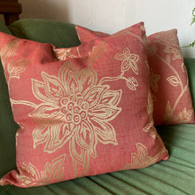 Load image into Gallery viewer, Pink &amp; Gold Floral Pillow Set
