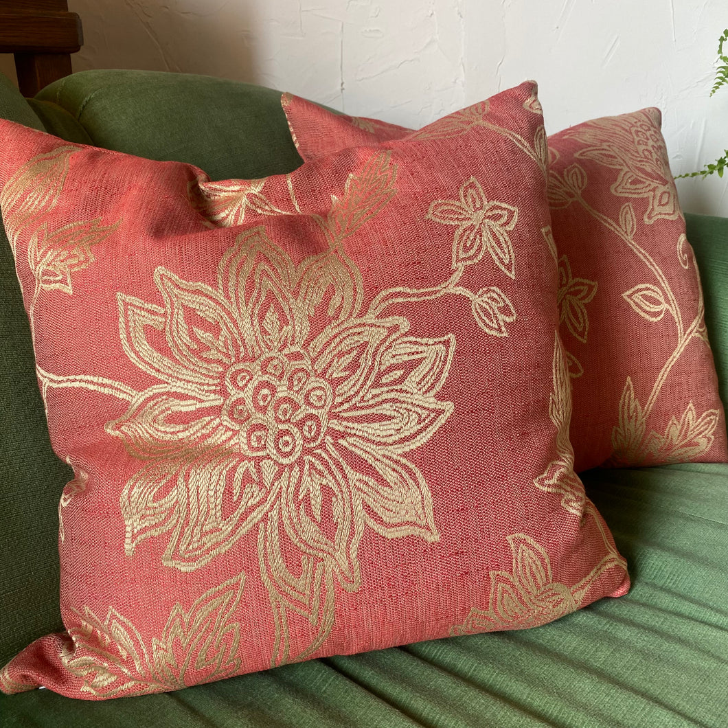 Pink & Gold Floral Pillow Set
