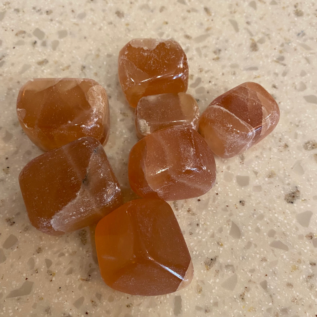 Tumbled Honey Calcite