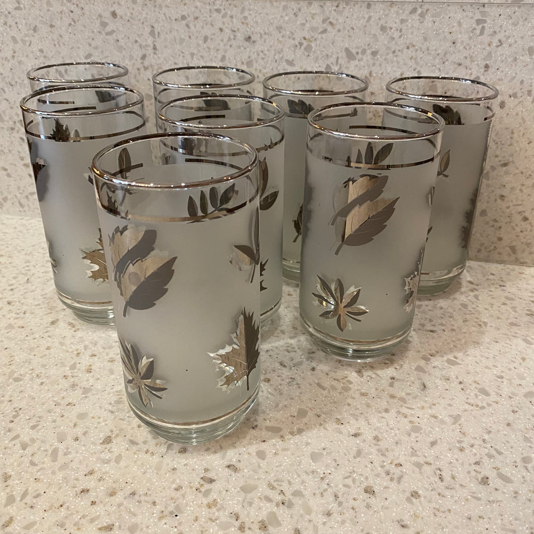 Mid Century Leaf Glass Set