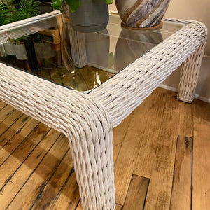 White Wicker Coffee Table