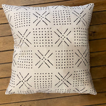 Load image into Gallery viewer, White &amp; Black Mud Cloth Accent Pillow
